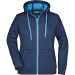 Doubleface Damen Kapuzenpullover – Marine/Aqua M
