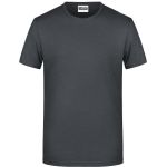 Herren-T-Shirt aus Bio-Baumwolle James+Nicholson 8008 – Schwarz meliert L
