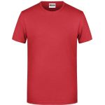 James+Nicholson 8008 Herren-T-Shirt aus Bio-Baumwolle – Karminrot meliert XL