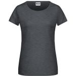 Damen-T-Shirt aus Bio-Baumwolle James+Nicholson 8007 – Schwarz meliert XXL