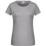 Damen-T-Shirt aus Bio-Baumwolle James+Nicholson 8007 – Stahlgrau XS