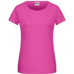 James+Nicholson 8007 Damen-T-Shirt aus Bio-Baumwolle – Rosa XS
