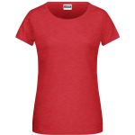 James+Nicholson 8007 Damen-T-Shirt aus Bio-Baumwolle – Karminrot meliert XXL
