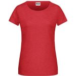 Damen-T-Shirt aus Bio-Baumwolle James+Nicholson 8007 - Karminrot meliert L