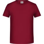 James+Nicholson T-Shirt aus Bio-Baumwolle für Jungen 8008B – Weinrot XS