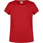 James+Nicholson Mädchen-T-Shirt aus Bio-Baumwolle 8007G – Rot M